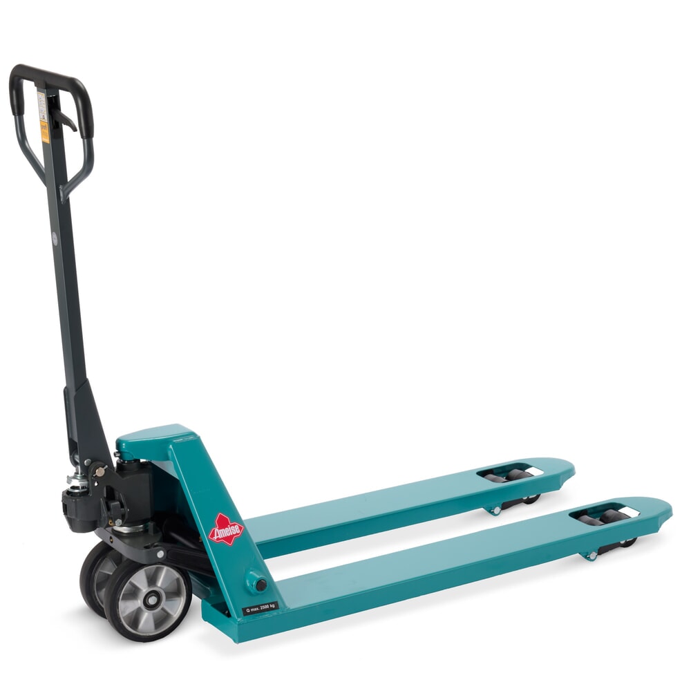 Product image: Ameise® PTM 2.5 hand pallet truck with quick lift, capacity 2,500 kg, fork length 1,150 mm, solid rubber / polyurethane, tandem rollers